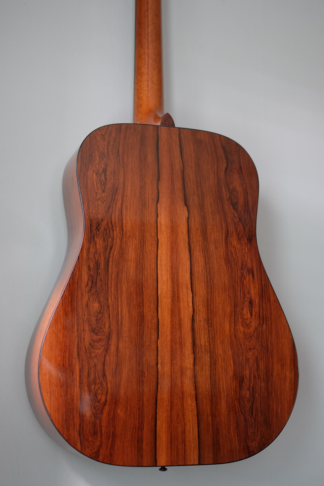 Dreadnought guitar, back, malagasy rosewood