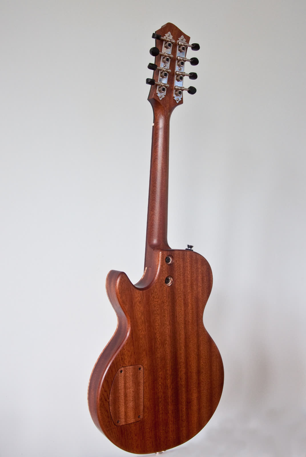Electric mandolin — back, mahogany back and neck